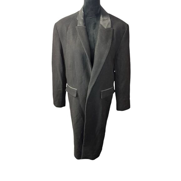 ZARA WOOL COAT WITH PLEATED LINING LIMITED EDITION BLACK MEDIUM - Picture 8 of 16